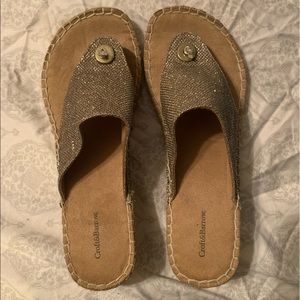 Wedge flip flops. Size 6 1/2